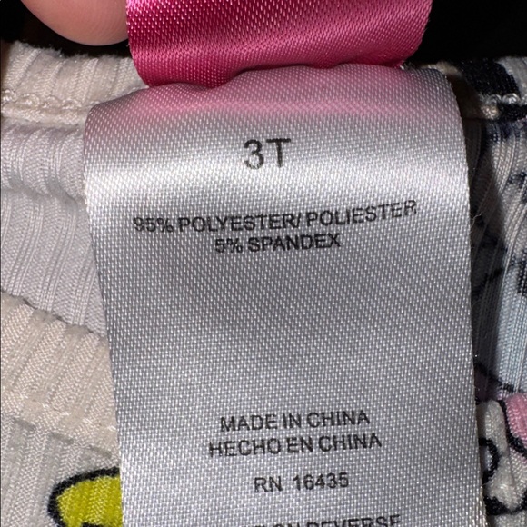 Disney Minnie Mouse Kids Pajama Set - White, Pink, Yellow - Picture 3 of 5